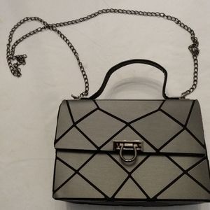 Emilio Pepe metallic silver hand bag